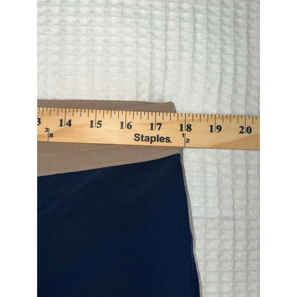 BYLT Board Shorts Mens Large Navy Tan Performance Swim Trunks Zipper Pocket